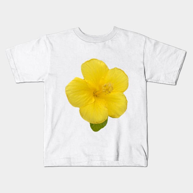 Yellow Hibiscus Flower Kids T-Shirt by QuinnPhotography